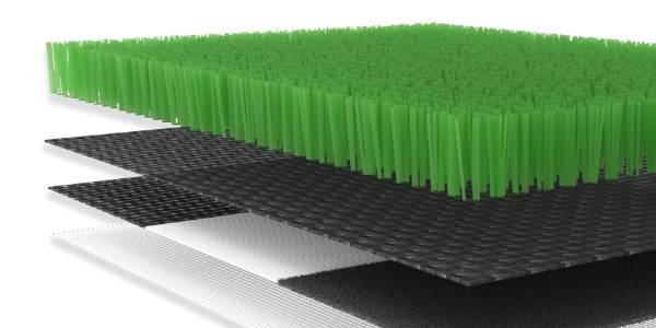 Artificial grass with 3-layer backings