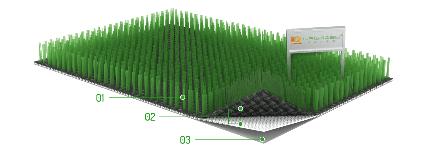Detailed artificial grass structure
