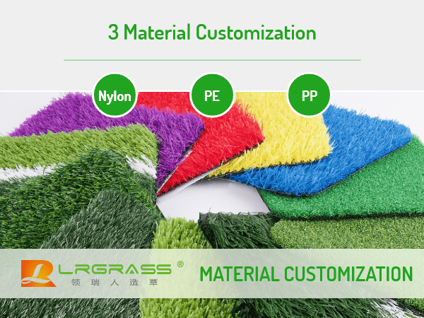 Artificial grass in various colors and materials