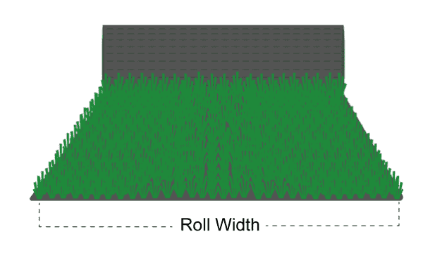 Artificial grass width