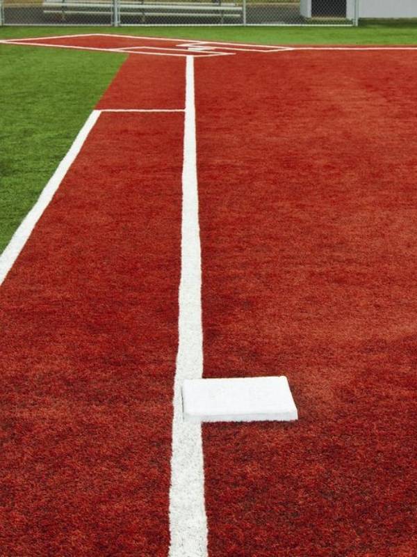 A corner of the baseball artificial turf