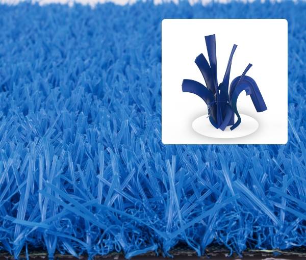 C-shape blade monofilament fiber+thatch for playground artificial turf