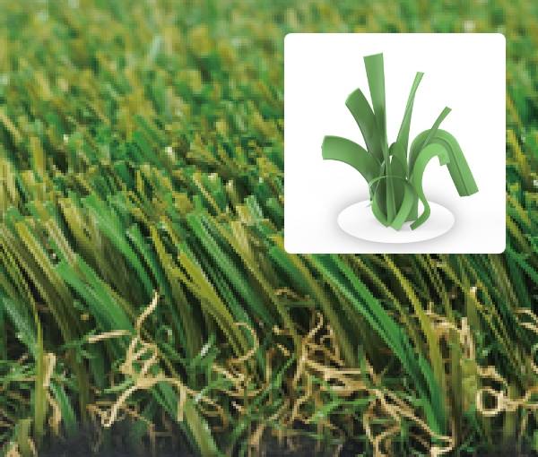 C-shape blade+thatch for residential landscape artificial turf