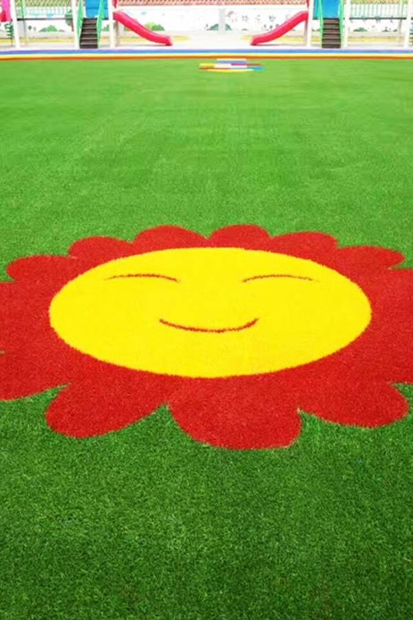 Kindergarten laid with artificial grass