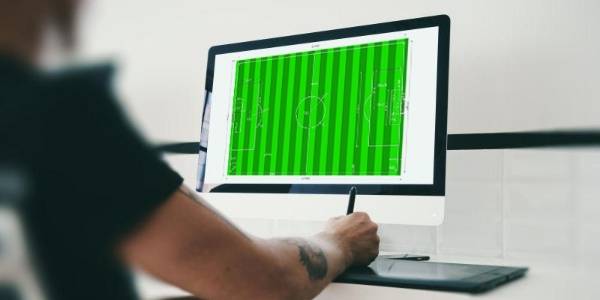 Dibujo de tamaño estándar de campo de fútbol