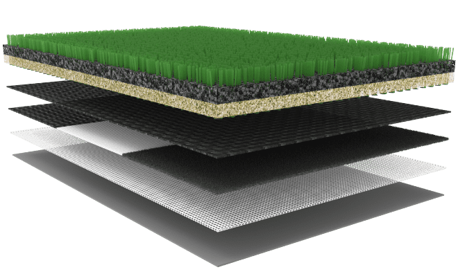 Infill football artificial turf structure