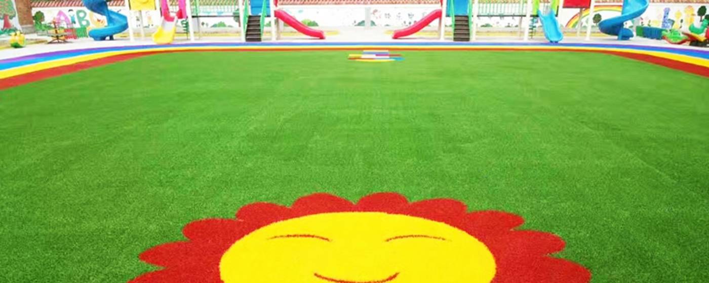 Kindergarten artificial turf laid for China International Kindergarten