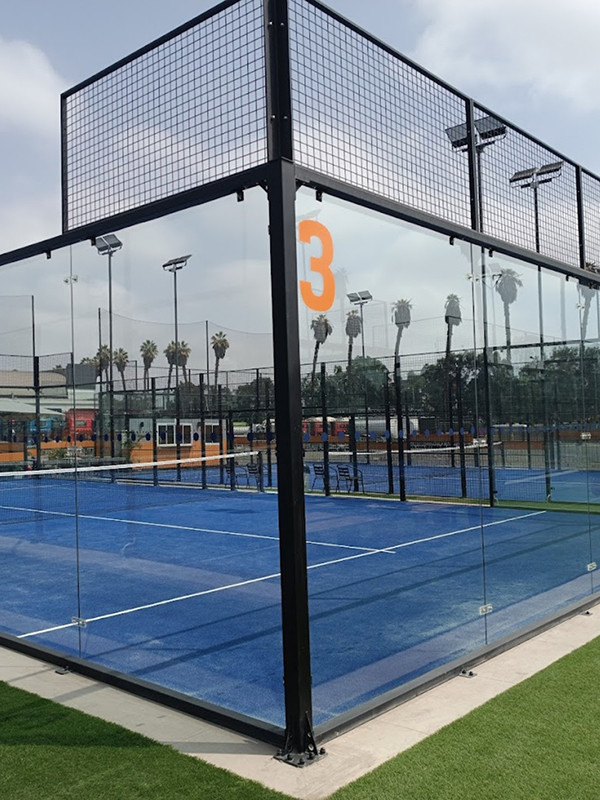 Panoramic padel court installed outdoors