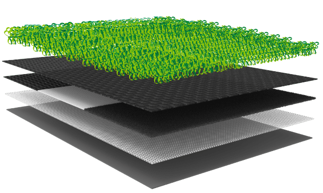 Pet artificial turf with thatch