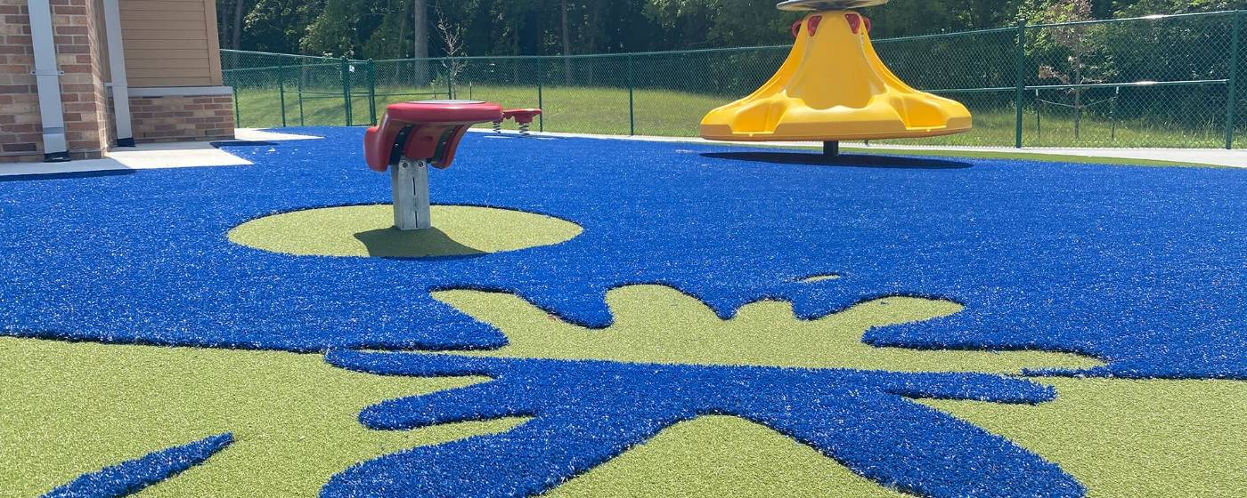 Playground artificial turf laid for America Leisure Center