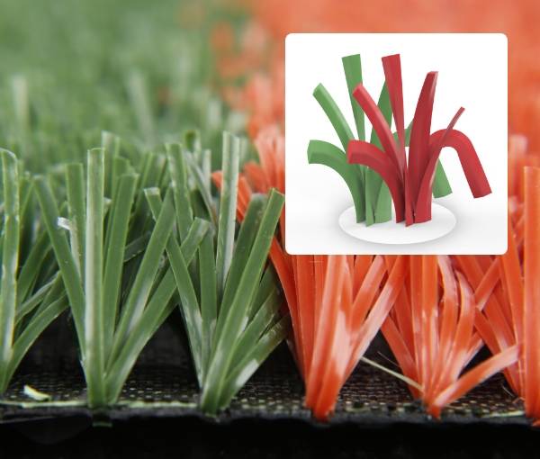 Red and green diamond blade grass fiber for running track