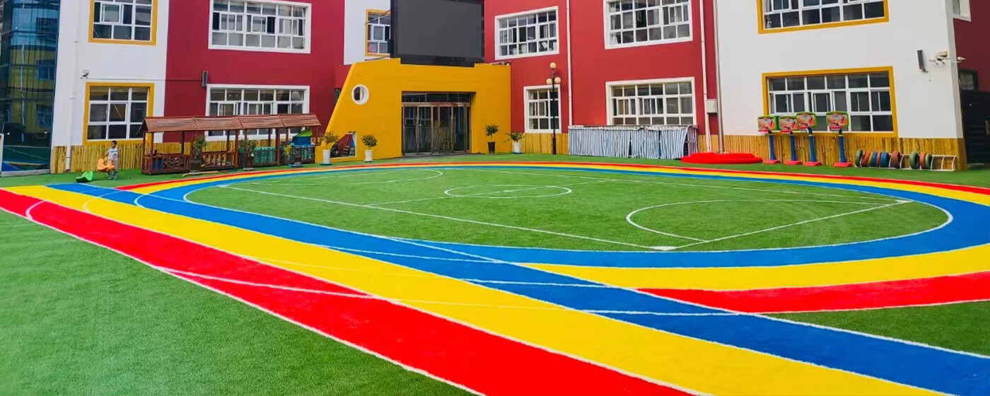 Artificial grass for Baota district 18th kindergarten playground in China