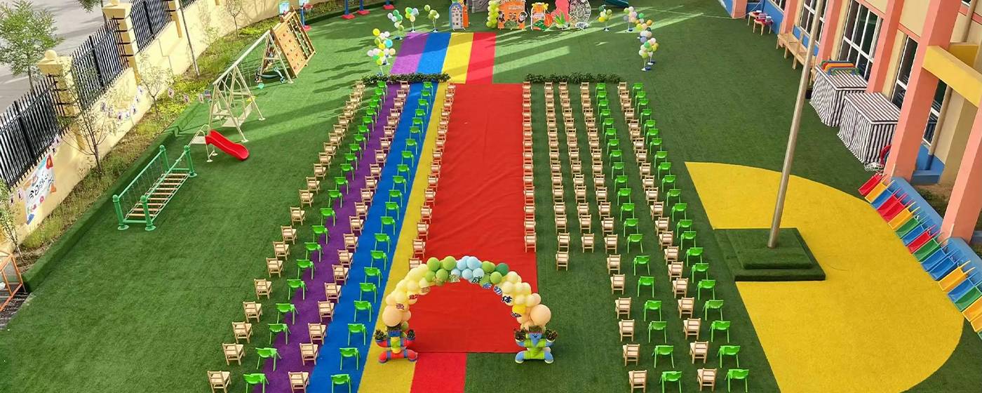Artificial grass for Baota district 18th kindergarten playground in China