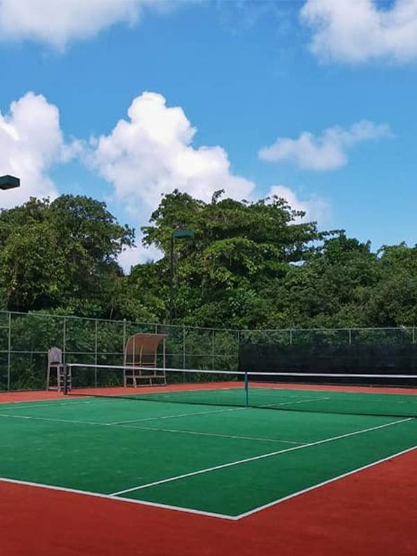 Tennis artificial turf in the park