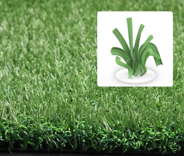 U-shape blade monofilament fiber+thatch for playground artificial turf