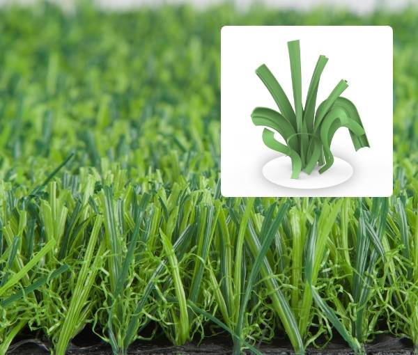 U-stem blade monofilament fibers+thatch for artificial grass wall